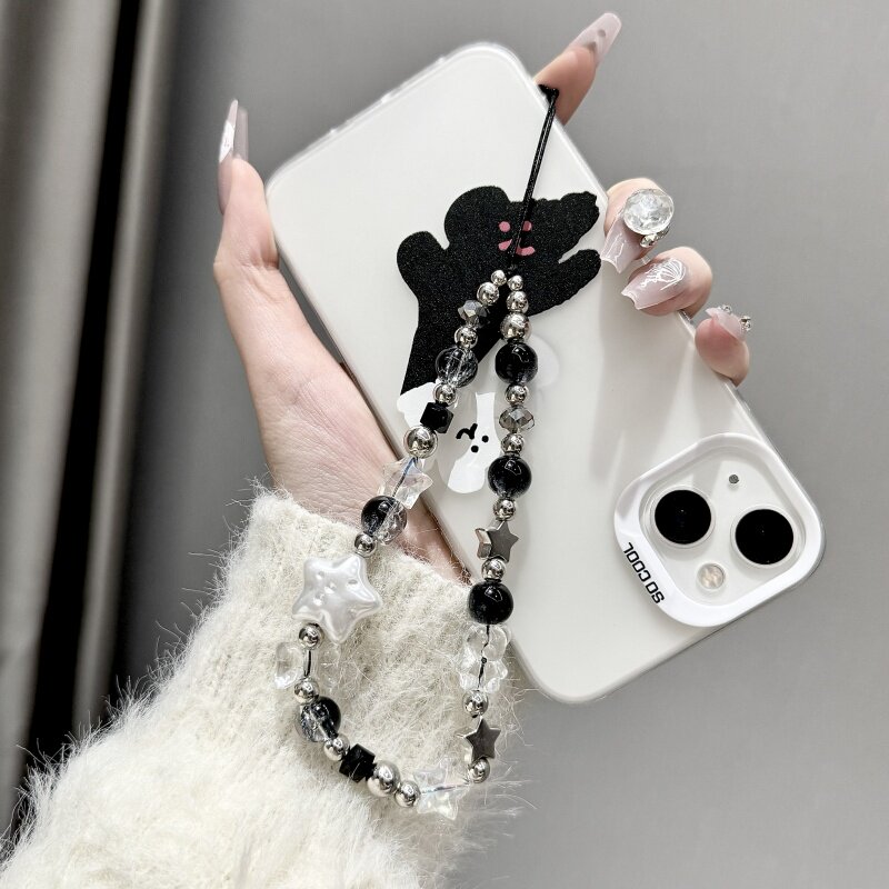 Original five-pointed star beaded phone charm, phone lanyard, CCD camera charm...