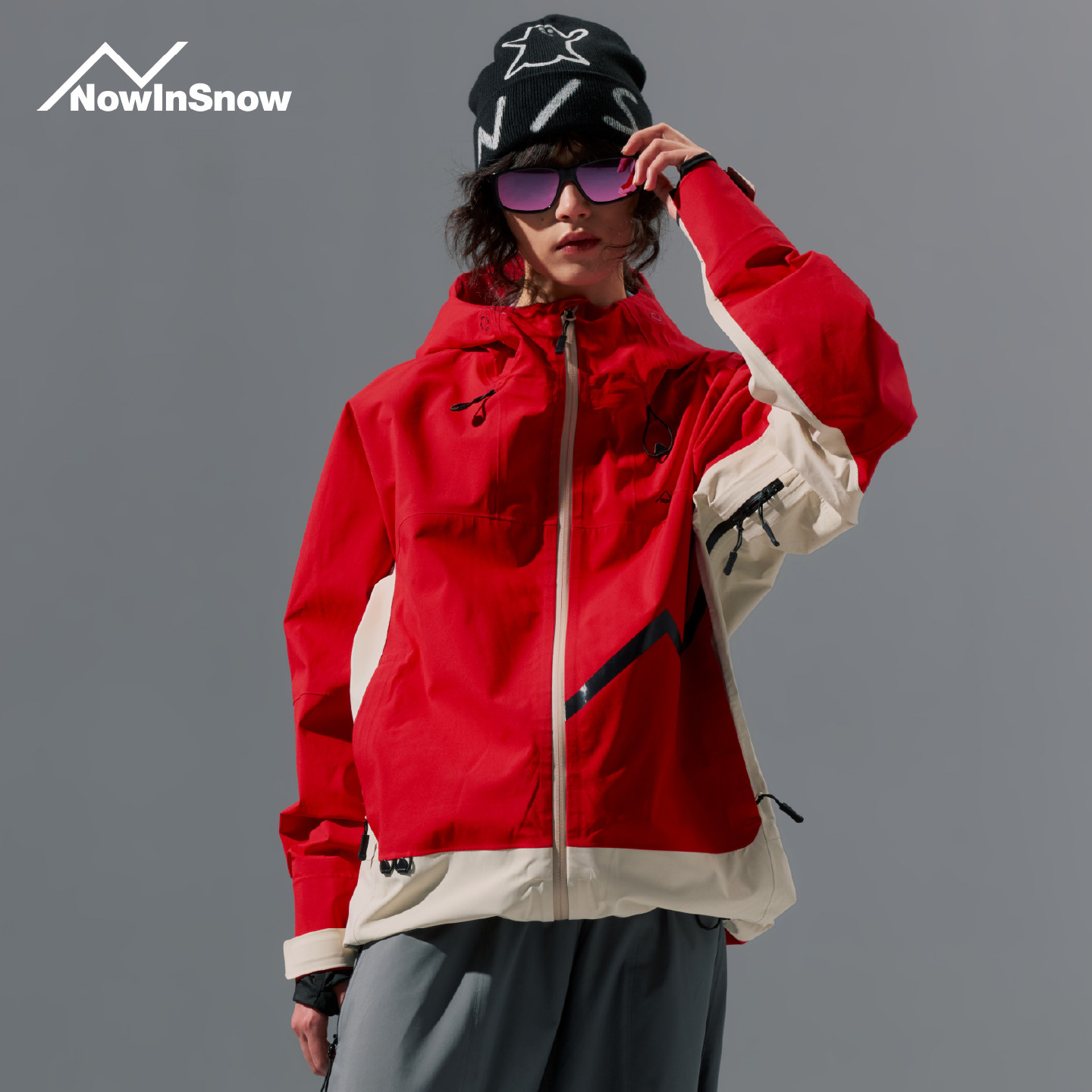 nowinsnow2026 новый лыжный костюм женский красный водонепроницаемый лыжный топ профессиональный ламинированный зимний костюм с твердой оболочкой