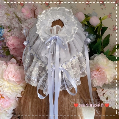taobao agent 包邮原创手作 复古vintage风信子色网纱蕾丝doll感睡帽lolitabb帽