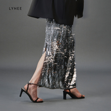 LYNEE Heavy Industry Sequins High Waist Straight Half Skirt Women's Light Luxury Dress Half Skirt Fashion Design Sense Skirt High end