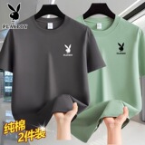 Playboy, плотная футболка из 100% хлопка с короткими рукавами, мужская свободная повседневная универсальная спортивная футболка с короткими рукавами, новая футболка