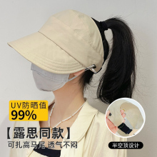 Sunscreen Hat for Women 2024 New Half Sky Top Hat by Zhao Lusi Same Style Sunshade Duck Tongue Sun Fisherman UV Protection