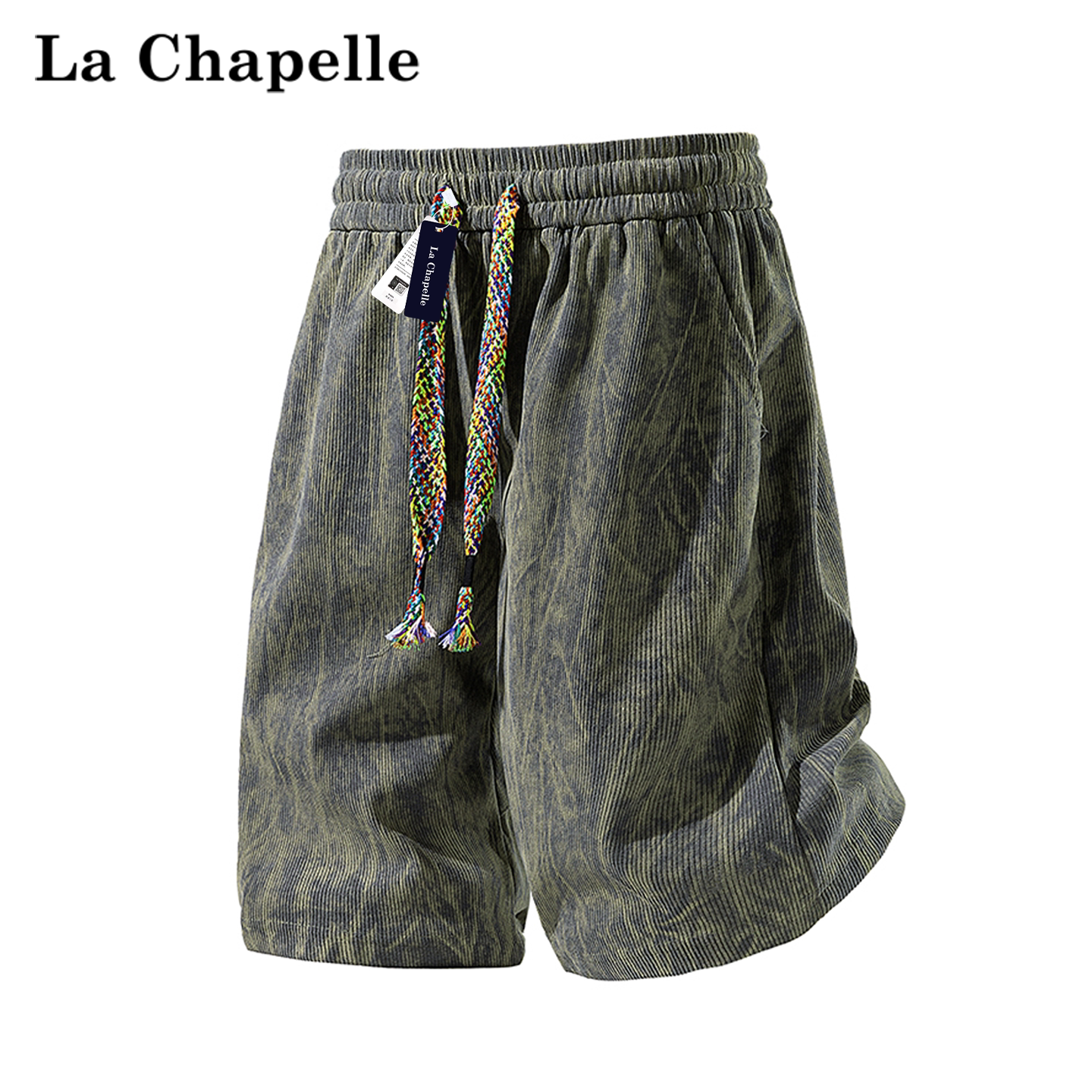 La Chapelle/ новинка 2026 года, летние жаккардовые брюки с пятиточечным узором, свободные мужские повседневные шорты большого размера, большие размеры
