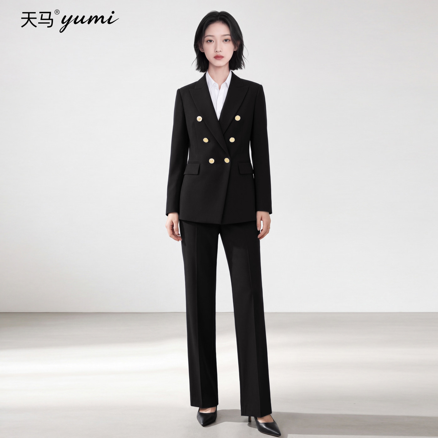 [Одежда для интервью] женская осенняя черная официальная одежда Tianma YUMI interview, профессиональный костюм, рабочая куртка