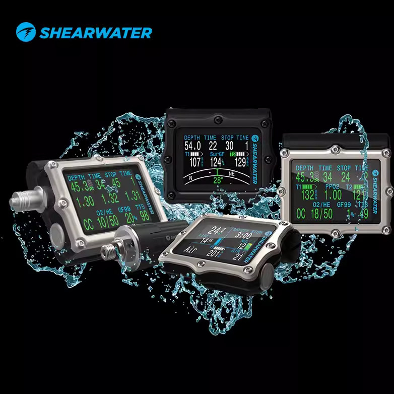 Китайский водолазный компьютер Shearwater PERDIX с цветным экраном 2 Ti SA AI может быть оснащен беспроводным передатчиком