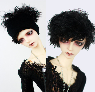 taobao agent 3分/大叔BJD.SD 泡面头 黑色好凹碎米卷仿马海毛短/假发小头围