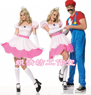 taobao agent 万圣节迪士尼超级玛丽粉色白雪公主裙COSPLAY夜店DS女演出服装
