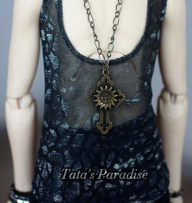 taobao agent 3分/17/大叔BJD.SD 娃用★哥特暗黑★古铜色★凯尔特大十字架项链