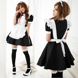 taobao agent 经典秋叶原黑白女仆装cosplay服装Lolita轻音女佣服装COS动漫服装