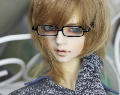 taobao agent 3分/17大叔BJD.SD娃用配件 鬼畜 黑色方框斯文/型男眼镜~送眼盒