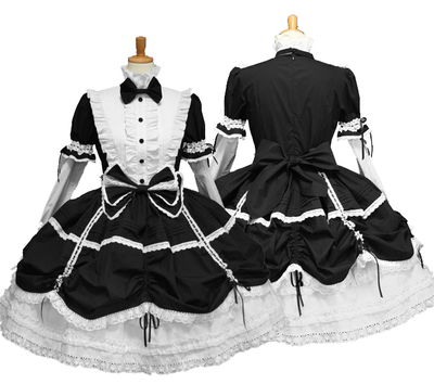 taobao agent 【华丽版】lolita天使之爱cos华丽粉色公主裙黑白女仆洋装古装