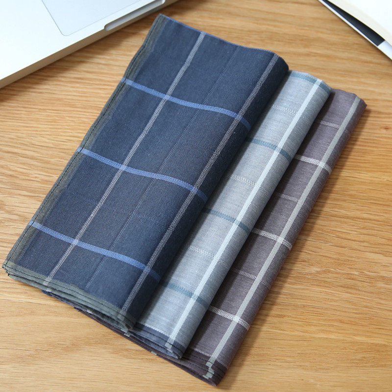 Men's British plaid handkerchief, all-cotton, sweat-absorbent, thin, business men's handkerchief, new style, Egger, free shipping.