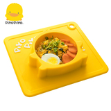 Просвет прямо вниз, отделение для силиконовой тарелки с желтым утенком, детская нескользящая миска для салфеток, миска для тренировок с защитой от падения