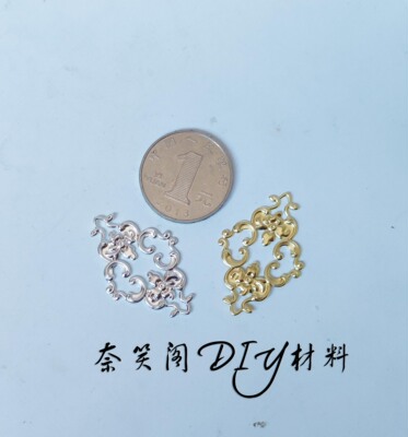 taobao agent 古风汉服发簪发夹发卡DIY配件纯铜花片满包邮