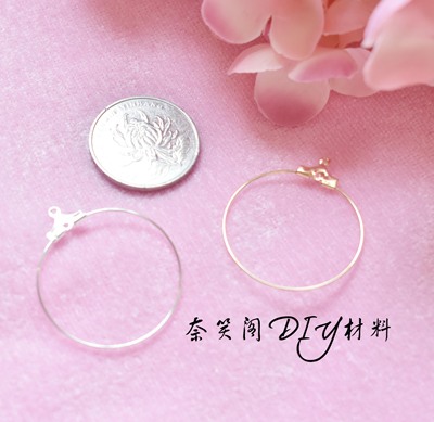 taobao agent 衣架圆形耳环耳饰配件合金 DIY手工配件 耳坠满包邮