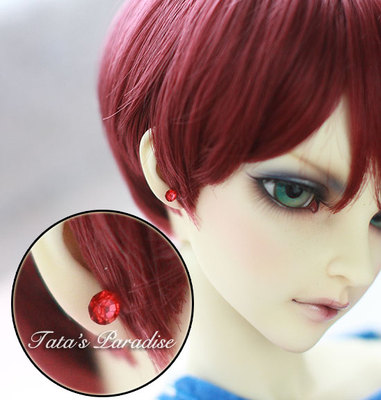 taobao agent 4分3分大叔BJD.SD.DD娃用配件首饰道具 红宝石耳环/耳钉~一枚价
