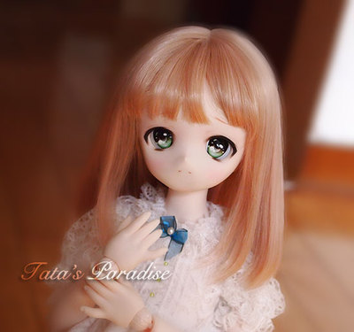 taobao agent 4分3分巨婴BJD.MDD娃用假发高温丝 蜜糖棕披肩空气刘海中长梨花