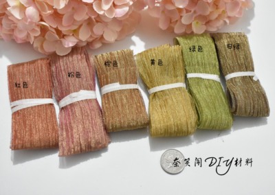 taobao agent 皱褶欧根纱3.8cm手工饰品胸针头饰发夹蝴蝶结DIY材料丝带满包邮