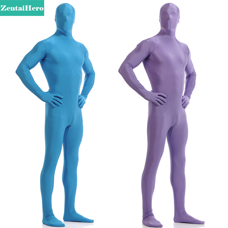 Hot selling single color lycra zentai bodysuit
