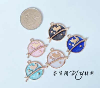 taobao agent 喵咪吊坠diy饰品配件滴油合金小挂件  满包邮