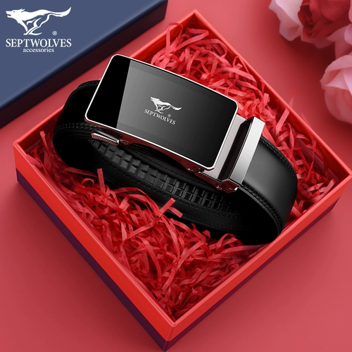 Septwolves, мужской автоматический ремень, высококлассная подарочная коробка для отдыха, штаны, из натуральной кожи