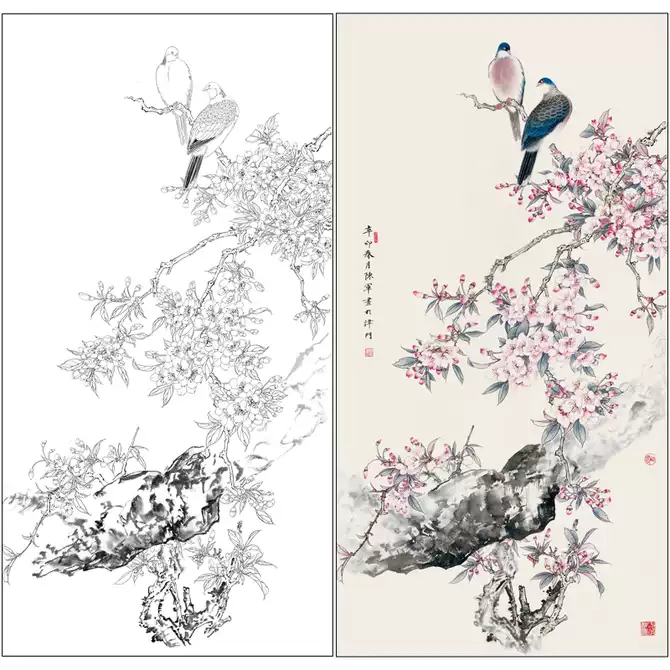 工笔花鸟画底稿 新人首单优惠推荐 21年3月 淘宝海外
