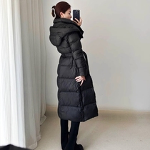 High-end Baba L same style thickened black long waist slim fit warm quilt down jacket winter women