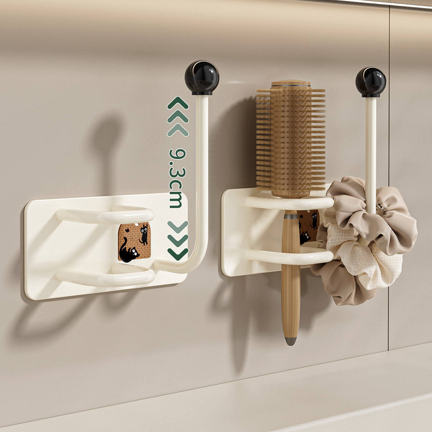 Adhesive Hook for Comb & Hair Tie Storage in Bathroom