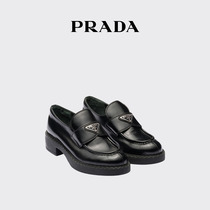 Prada Prada Lady Chocolate Bright Face Leather Thick Bottom Lefu Shoes