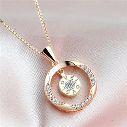 Sterling silver necklace 925 plated 18k gold rose gold lcove collarbone chain to send girlfriend Valentine's Day birthday