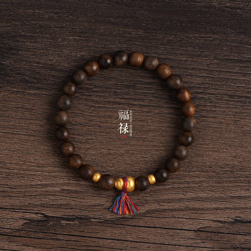 Solid Gold Gourd & Kyara Bracelet