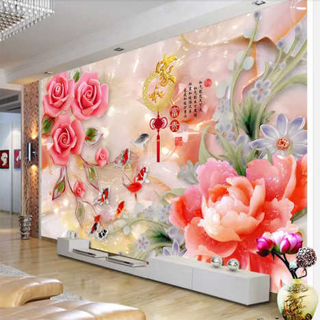 玫瑰花牆紙壁畫 新人首單優惠推薦 淘寶海外