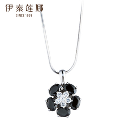 Black Charm Black Crystal Pendant Necklace Woman Flower Necklace Valentine's Day Gift Itelena Ornaments