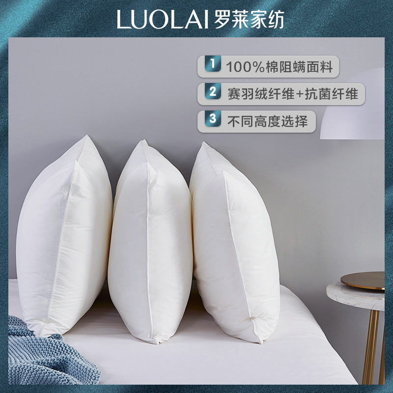 Luolai home textile bedding pillow pillow core cervical spine pillow Dormitory single use anti-mite antibacterial hotel pillow Q