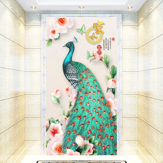孔雀壁纸壁画 新人首单优惠推荐 淘宝海外