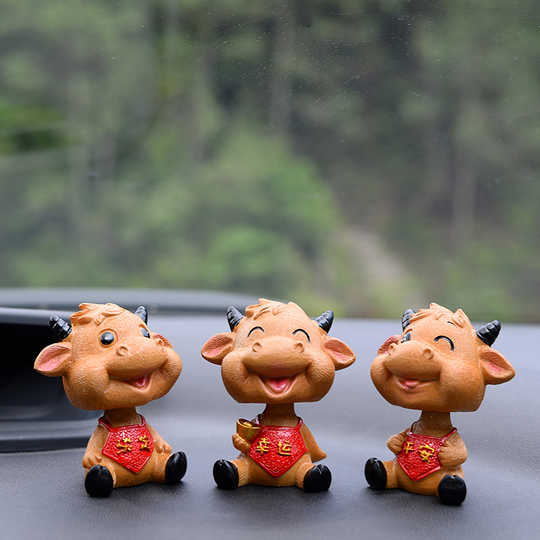 car feng Shui pendant汽车摆件牛车载高档运势如牛车内饰品牛气冲天车上车用招财保平安 Car Decoration