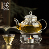 Sanqintang tea set teapot high borosilicate glass insulation stove candle stainless steel heat-resistant base tea warmer tea warmer