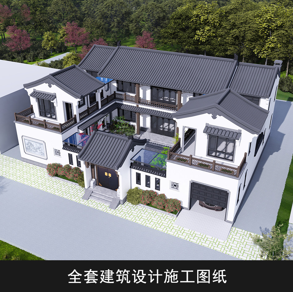 Villa drawing architectural design complete