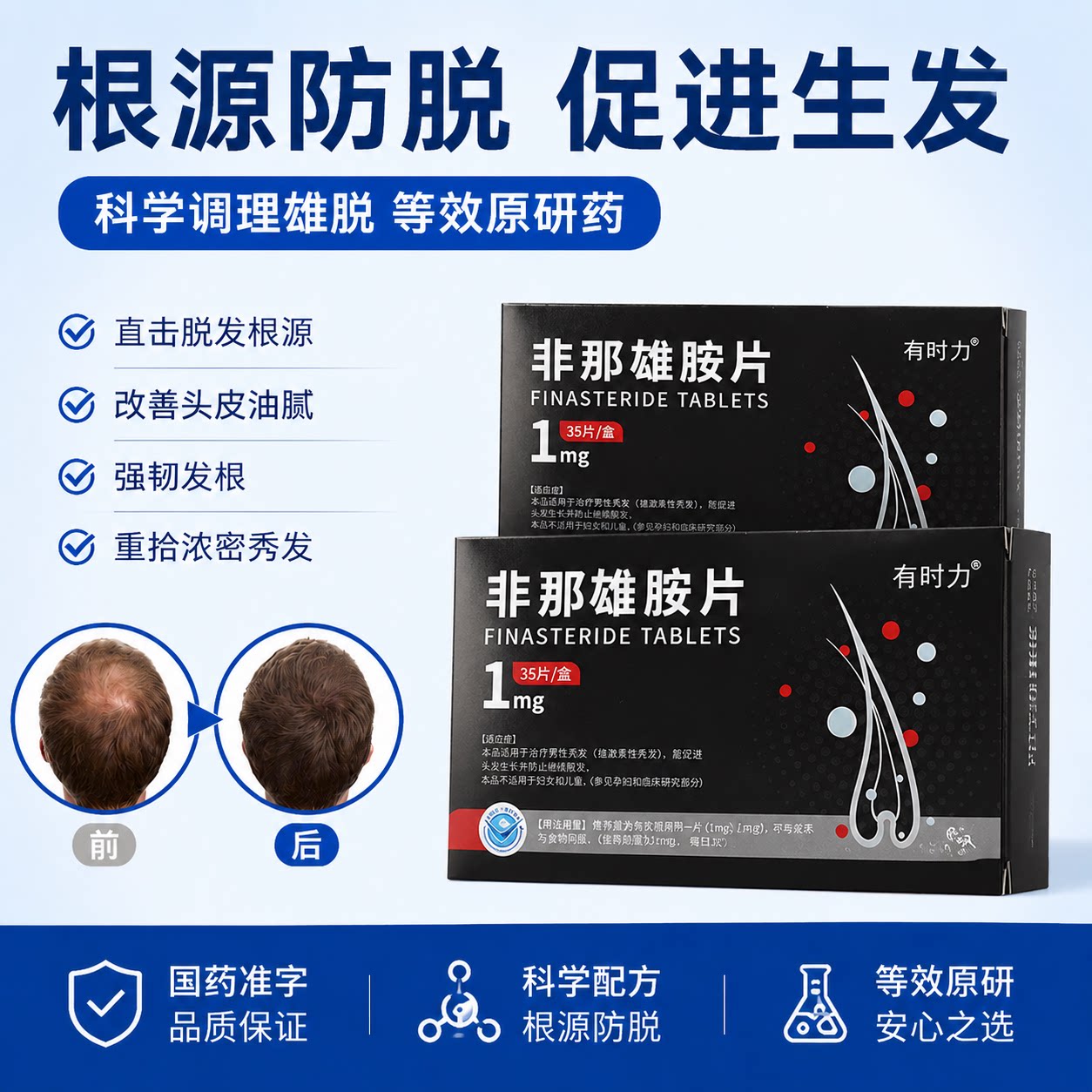 有时力 千诺林 非那雄胺片 1mg*35片/盒