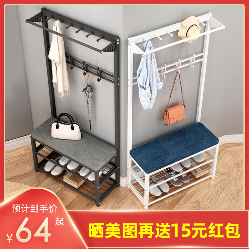 Change shoes and stools shoe cabinet household hanger into the door Nordic coat hanger can sit in the soft bag cushion shoe rack