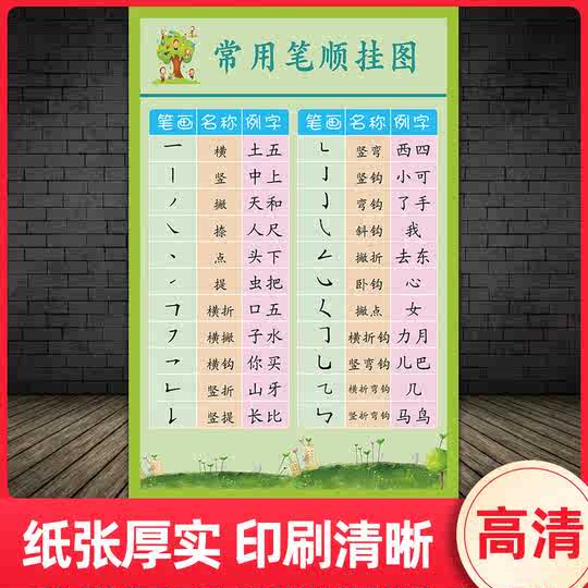 汉字笔顺表下载 汉字笔顺表设计 汉字笔顺表香港 图片 淘宝海外