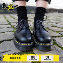 Dr Martens Martin 1461 Bex temperament classic glossy leather black thick bottom 3 holes Martin single shoe