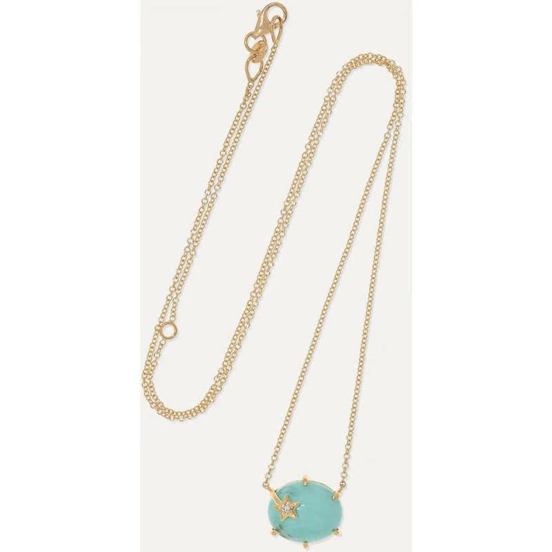 18k Gold plated ear of wheat necklace N-A095