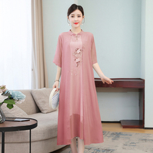 Famous silk improved cheongsam dress