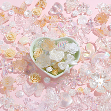混搭透明珍珠花朵蝴蝶结奶油胶手机壳diy材料包手工制作饰品配件