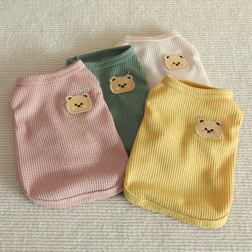 Летняя мультяшная весенняя тонкая майка топ без рукавов, с медвежатами