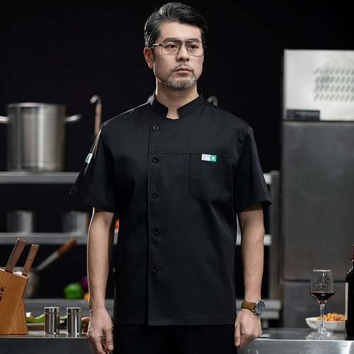 Шеф-повар костюмы с короткими рукавами западный ресторан кухня кухня для работы одежда в дышащая сеть одежды шеф-повара.