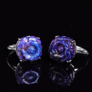 Кольцо Qibao Crystal Natural Comfort Кольцо Suji Stone Кольцо с цветком пиона