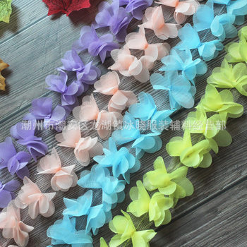 Special chiffon lace three-dimensional flowers 28 pairs of flowers swimsuit curtain accessories and other DIY handmade accessories