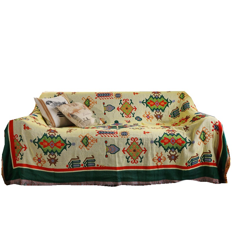 Indian Ethnic Jacquard Knitted Double-Sided Blanket Foreign Trade Sofa Towel Decorative Casual Cover Blanket Homestay Inn Tapestry